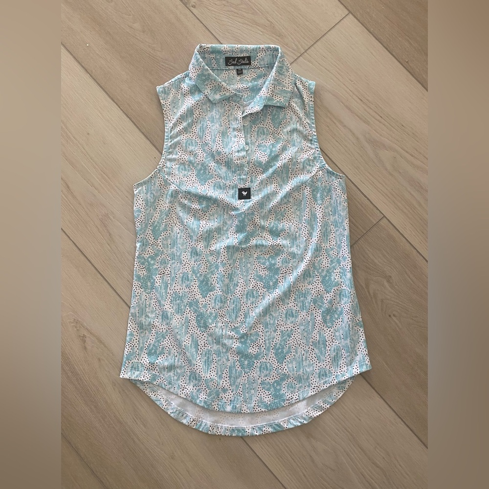 Bad Birdie green collared shirt